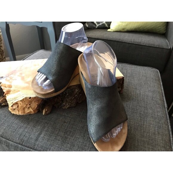Birkenstock Papillio Namica  Wedge Slip on Sandals Size  8.5/39 in Black - Picture 1 of 9